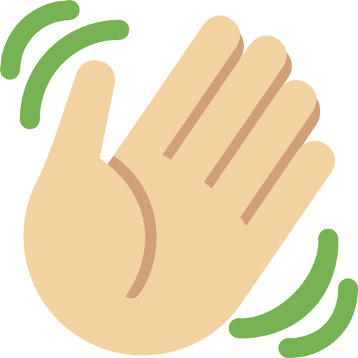 挥手: 中等-浅肤色 as drawn by Twitter / X in Twemoji 2.1