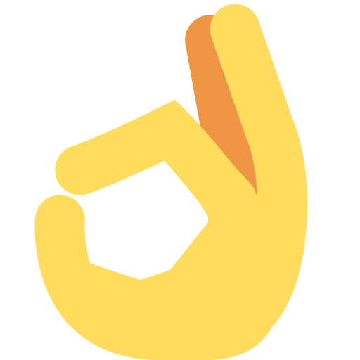OK Hand as drawn by Twitter / X in Twemoji 2.1