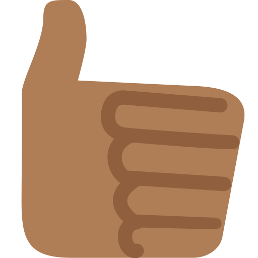 Thumbs up: Medium-Dark Skin Tone as drawn by Twitter / X in Twemoji 2.1