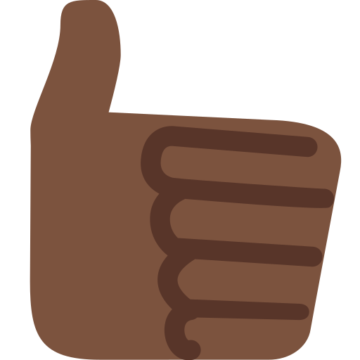 Thumbs up: Dark Skin Tone as drawn by Twitter / X in Twemoji 2.1