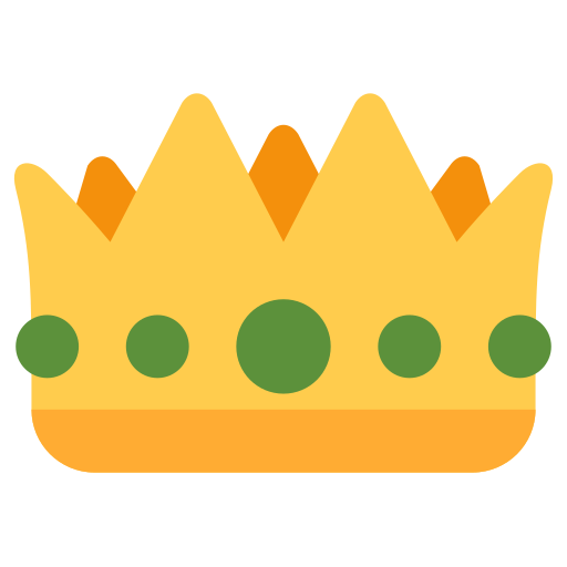 Crown as drawn by Twitter / X in Twemoji 2.1