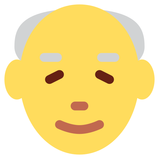 Old Man as drawn by Twitter / X in Twemoji 2.1