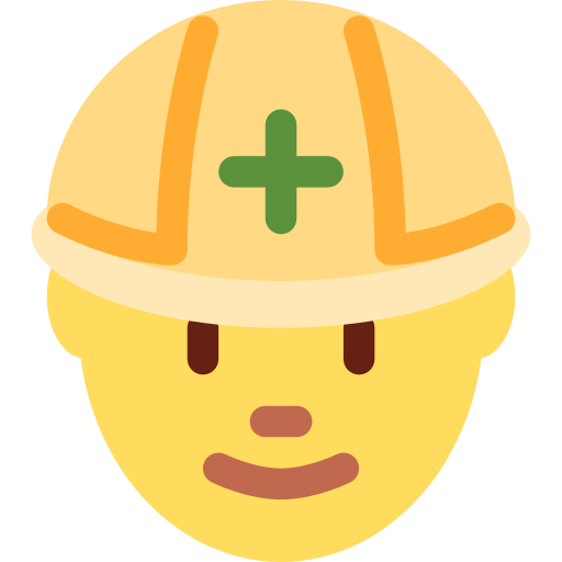 Construction Worker as drawn by Twitter / X in Twemoji 2.1