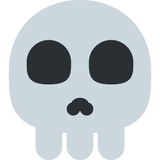 Skull as drawn by Twitter / X in Twemoji 2.1