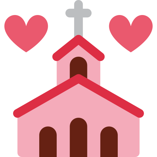 Wedding as drawn by Twitter / X in Twemoji 2.1