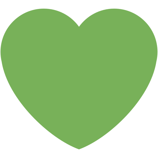 Green Heart as drawn by Twitter / X in Twemoji 2.1