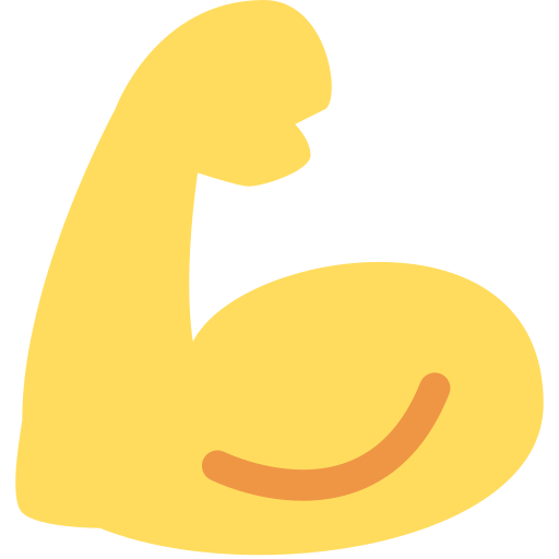 Flexed Biceps as drawn by Twitter / X in Twemoji 2.1