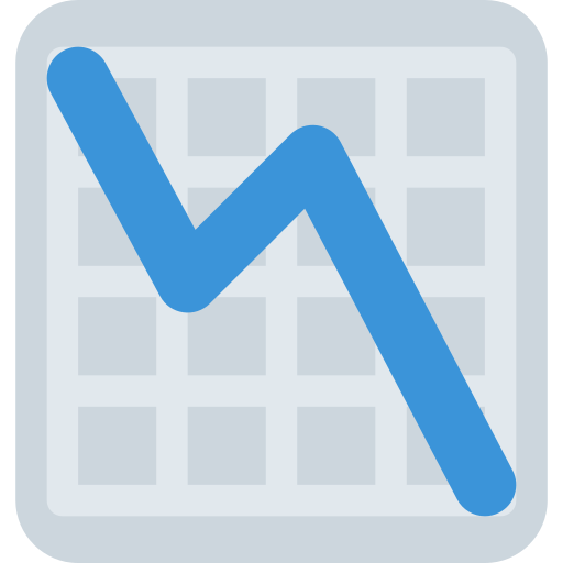 Graphique En Baisse as drawn by Twitter / X in Twemoji 2.1