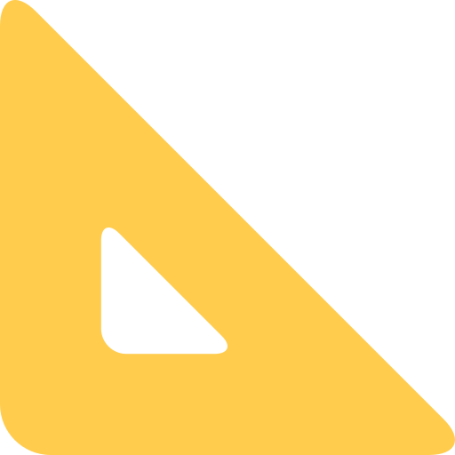 Triangular Ruler as drawn by Twitter / X in Twemoji 2.1