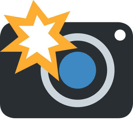 Fotoapparat Mit Blitz as drawn by Twitter / X in Twemoji 2.1