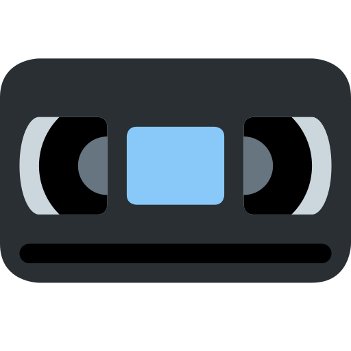 Videocassette as drawn by Twitter / X in Twemoji 2.1