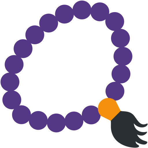 Prayer Beads as drawn by Twitter / X in Twemoji 2.1