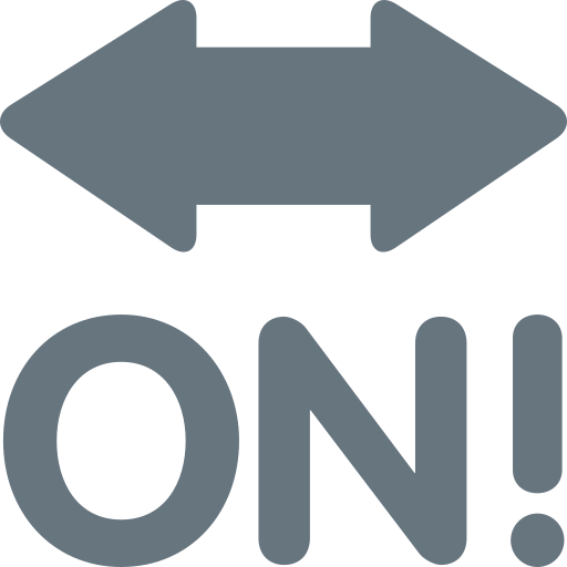 ON! Arrow as drawn by Twitter / X in Twemoji 2.1