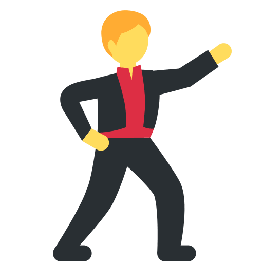 Man Dancing as drawn by Twitter / X in Twemoji 2.1