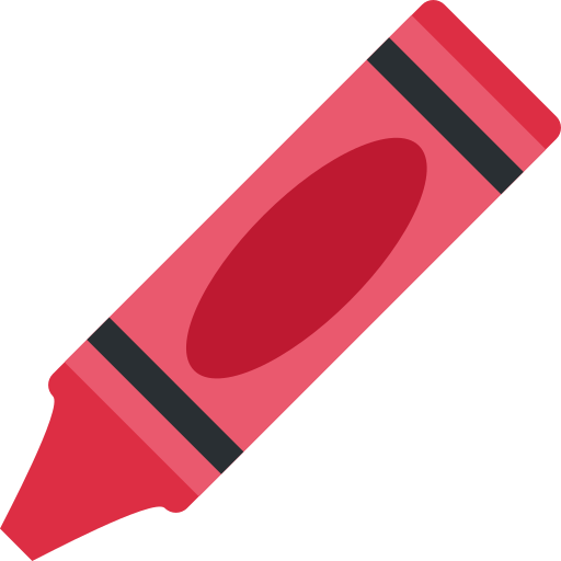 Crayon as drawn by Twitter / X in Twemoji 2.1