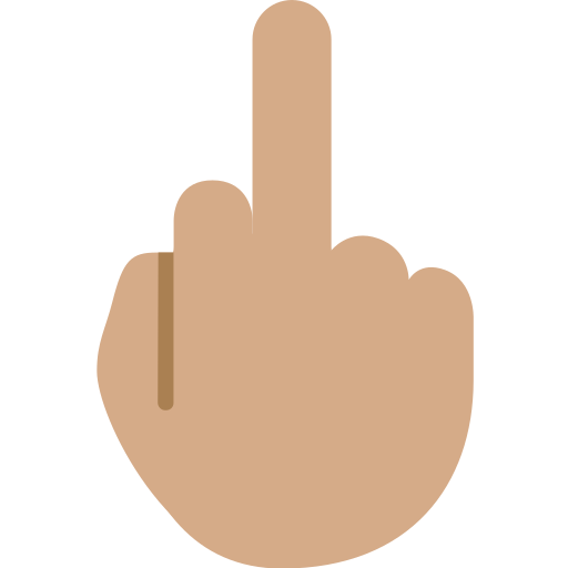 Middle Finger: Medium Skin Tone as drawn by Twitter / X in Twemoji 2.1