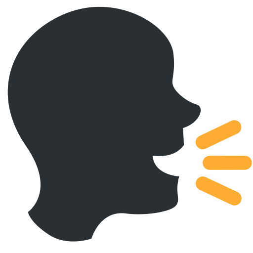 Speaking Head as drawn by Twitter / X in Twemoji 2.1