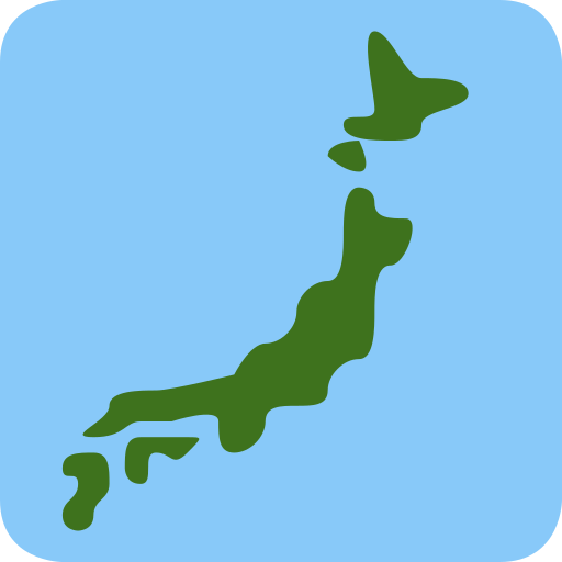 Map of Japan as drawn by Twitter / X in Twemoji 2.1