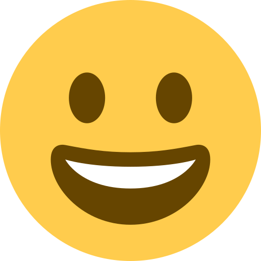 Grinning Face as drawn by Twitter / X in Twemoji 2.1