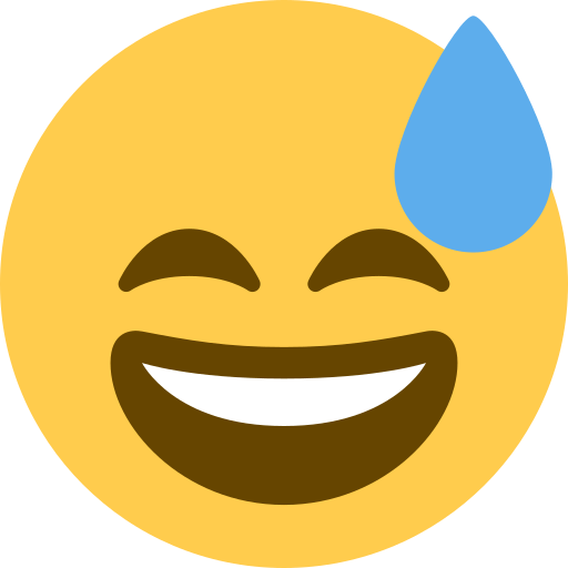 Grinning Face with Sweat, the design in this release