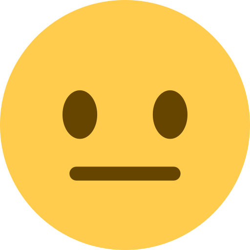 Neutral Face as drawn by Twitter / X in Twemoji 2.1