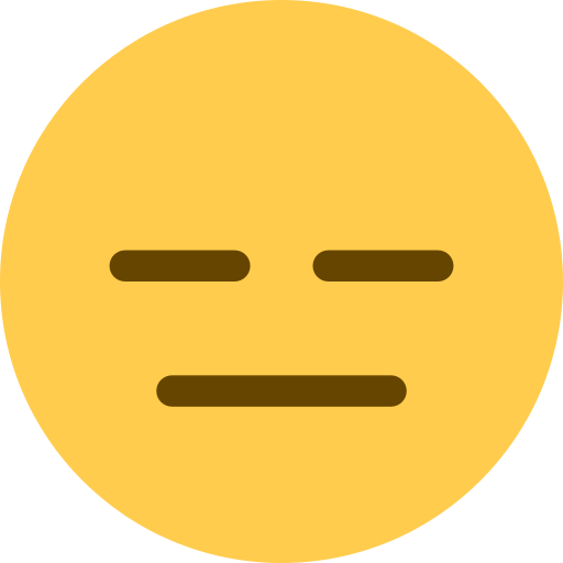 Expressionless Face as drawn by Twitter / X in Twemoji 2.1