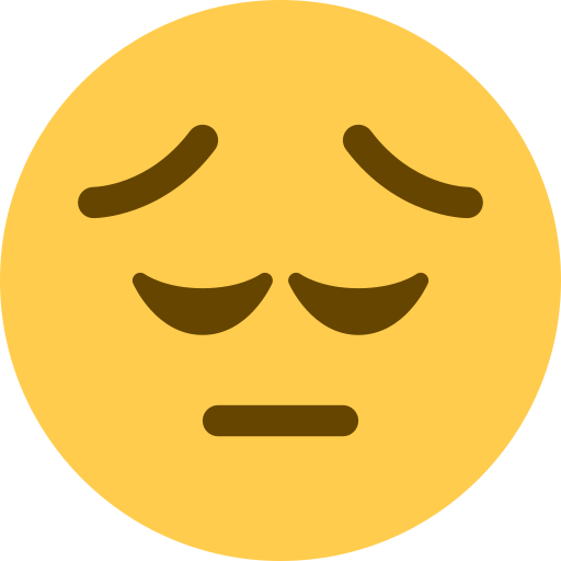 Pensive Face as drawn by Twitter / X in Twemoji 2.1