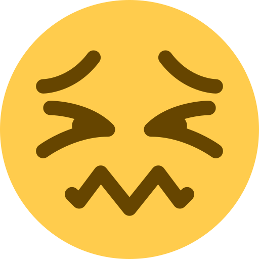 Confounded Face as drawn by Twitter / X in Twemoji 2.1