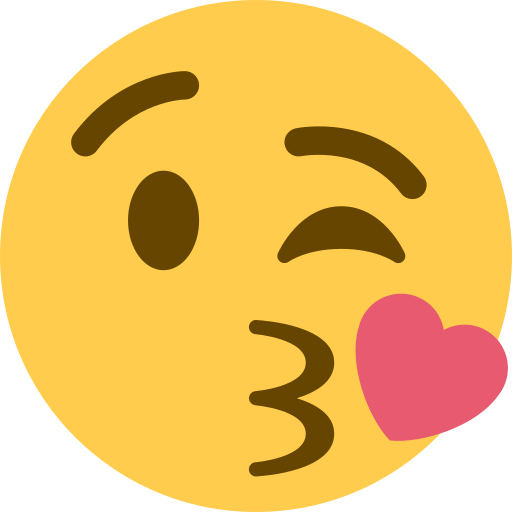 وجه يرسل قبلة as drawn by Twitter / X in Twemoji 2.1