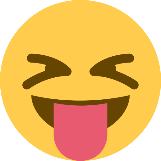 Squinting Face with Tongue as drawn by Twitter / X in Twemoji 2.1