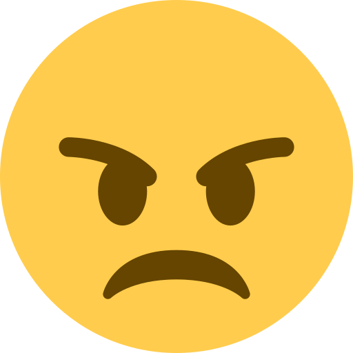 Angry Face as drawn by Twitter / X in Twemoji 2.1