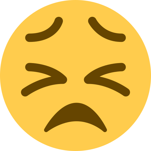 Persevering Face as drawn by Twitter / X in Twemoji 2.1