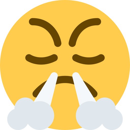 Face with Steam From Nose as drawn by Twitter / X in Twemoji 2.1