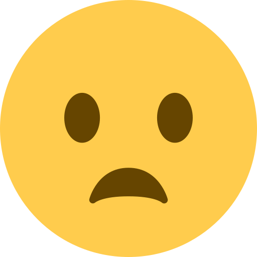 Frowning Face with Open Mouth as drawn by Twitter / X in Twemoji 2.1