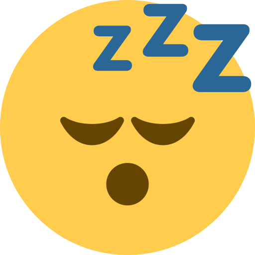 Sleeping Face as drawn by Twitter / X in Twemoji 2.1