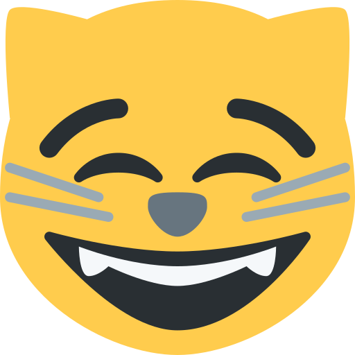Chat Qui Sourit Avec Des Yeux Rieurs as drawn by Twitter / X in Twemoji 2.1