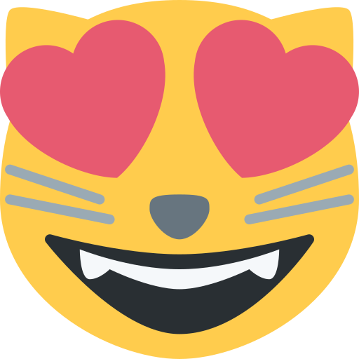 Smiling Cat with Heart-Eyes as drawn by Twitter / X in Twemoji 2.1