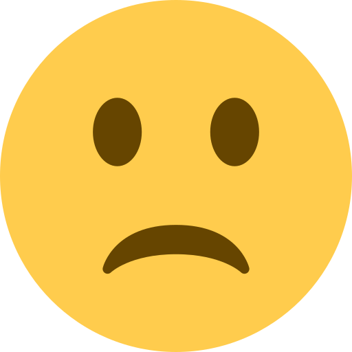 Slightly Frowning Face as drawn by Twitter / X in Twemoji 2.1