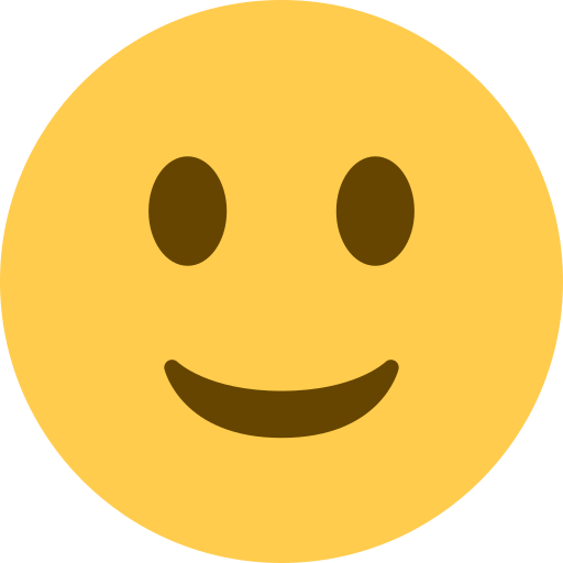 Slightly Smiling Face as drawn by Twitter / X in Twemoji 2.1