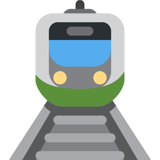 Tram as drawn by Twitter / X in Twemoji 2.1