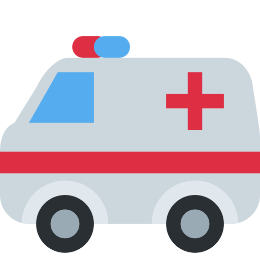Ambulance as drawn by Twitter / X in Twemoji 2.1