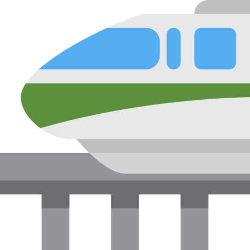 Monorail as drawn by Twitter / X in Twemoji 2.1