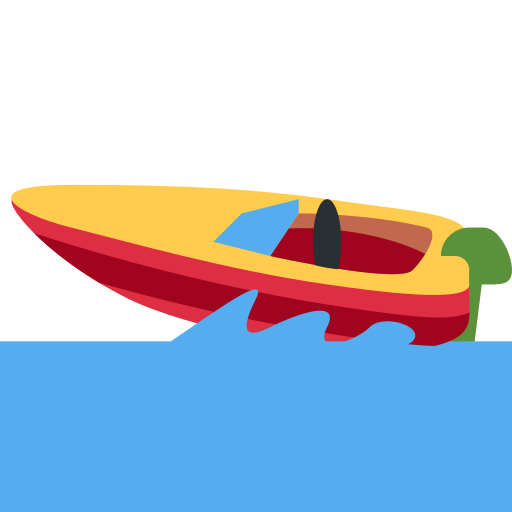 Speedboat as drawn by Twitter / X in Twemoji 2.1