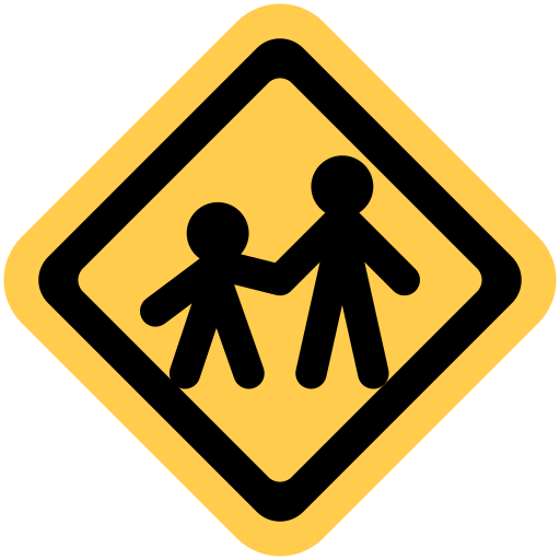 Children Crossing as drawn by Twitter / X in Twemoji 2.1