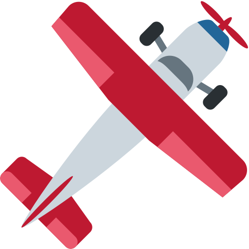 Small Airplane as drawn by Twitter / X in Twemoji 2.1