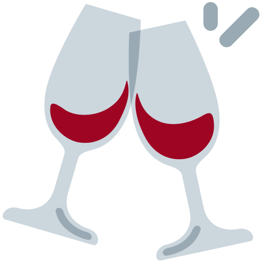 Clinking Glasses as drawn by Twitter / X in Twemoji 2.1