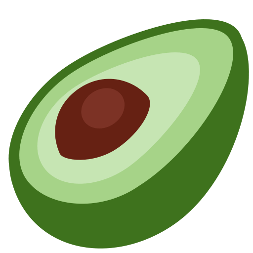 Avocado as drawn by Twitter / X in Twemoji 2.1