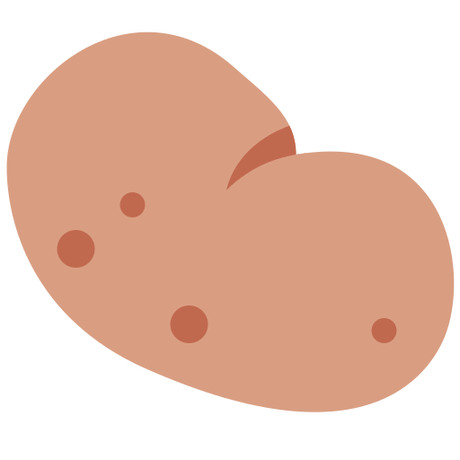 Potato as drawn by Twitter / X in Twemoji 2.1