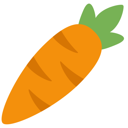 Carrot as drawn by Twitter / X in Twemoji 2.1