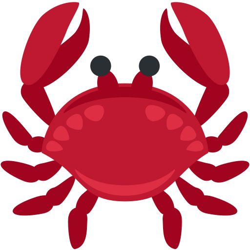 Crab as drawn by Twitter / X in Twemoji 2.1